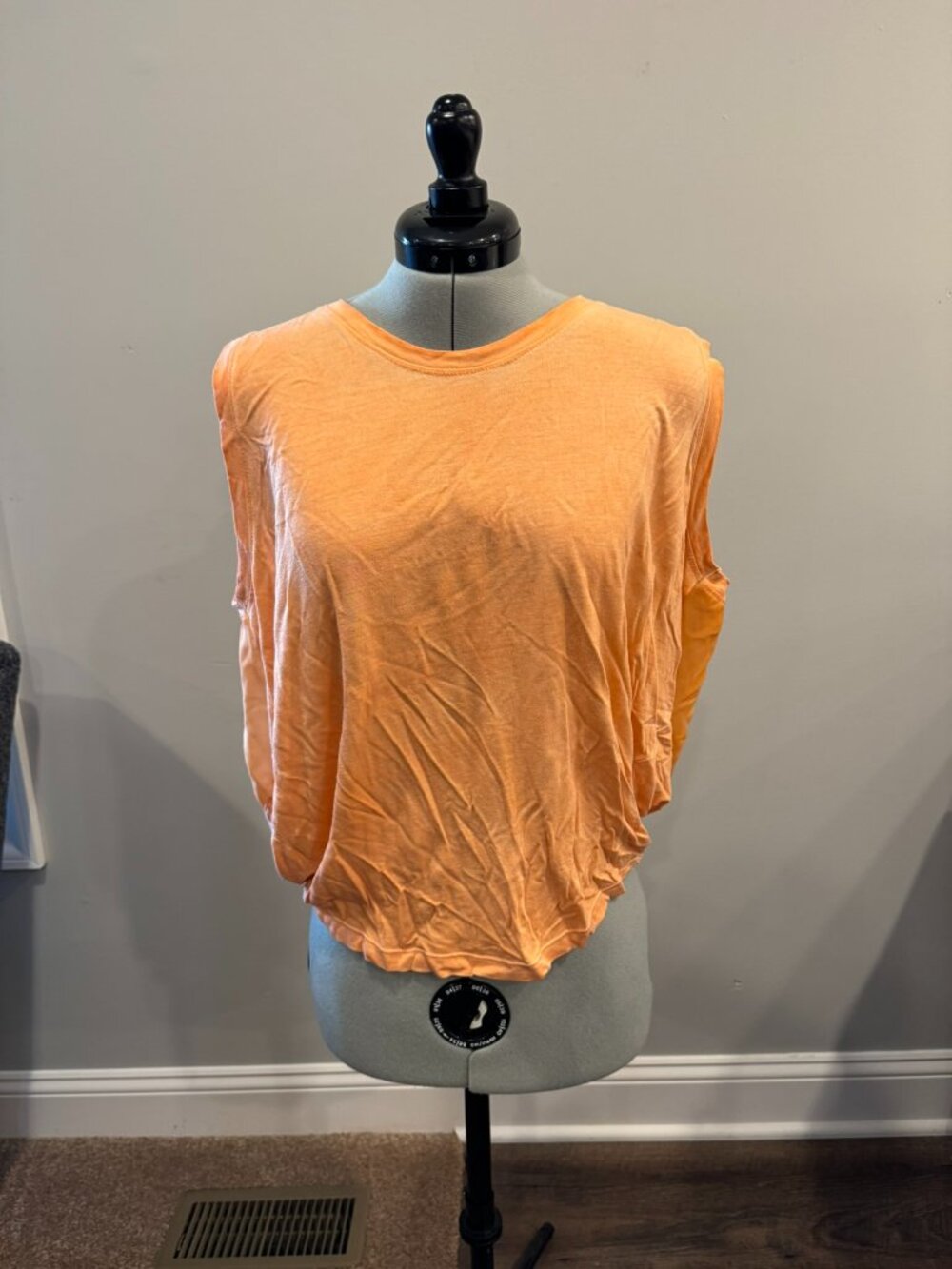 Religion Orange Burnout Muscle Short Sleeve T-Shirt High Low - Women's XSmall